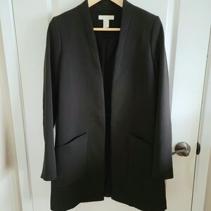 H&M Black Longline Jacket Size 6